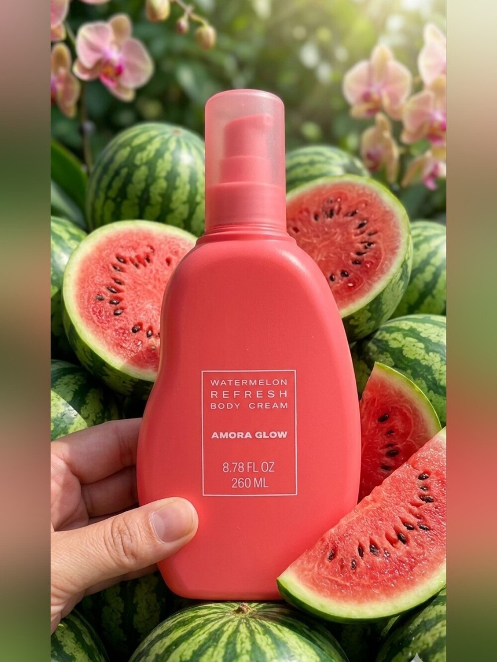Amora Glow Watermelon Refresh Body Cream Full Size 8.78oz NWOT